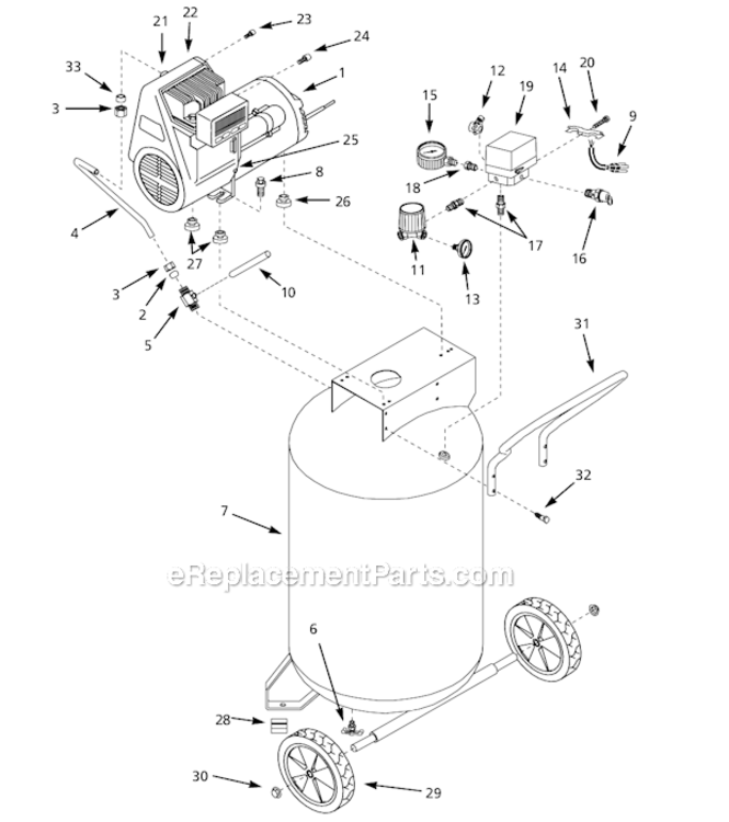 Page A Diagram and Parts List for WL611001  Campbell Hausfeld Compressor